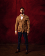 Brown Belted Cotton Safari Jacket