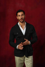 ⁦Black Belted Cotton Safari Jacket⁩ - الصورة ⁦2⁩