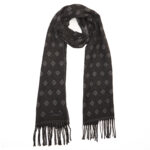 Black Scarf With Grey rhombus pattern