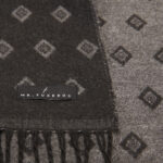Black Scarf With Grey rhombus pattern - Image 3