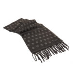 Black Scarf With Grey rhombus pattern - Image 2