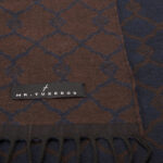 ⁦Navy Blue Scarf with Dark Brown Pattern⁩ - الصورة ⁦3⁩