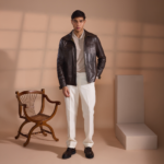 Olive Green DF Suede Leather Jacket - Image 3
