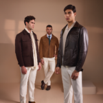 Navy Suede Safari Jacket