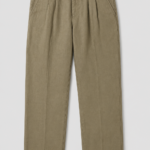 Tailored Smart Linen Pants - Khaki