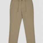 Tailored Drawstring Trousers - Khaki Brown