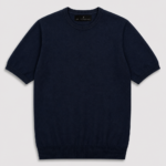 Refined Minimalist Knitwear T-Shirt- Navy Blue