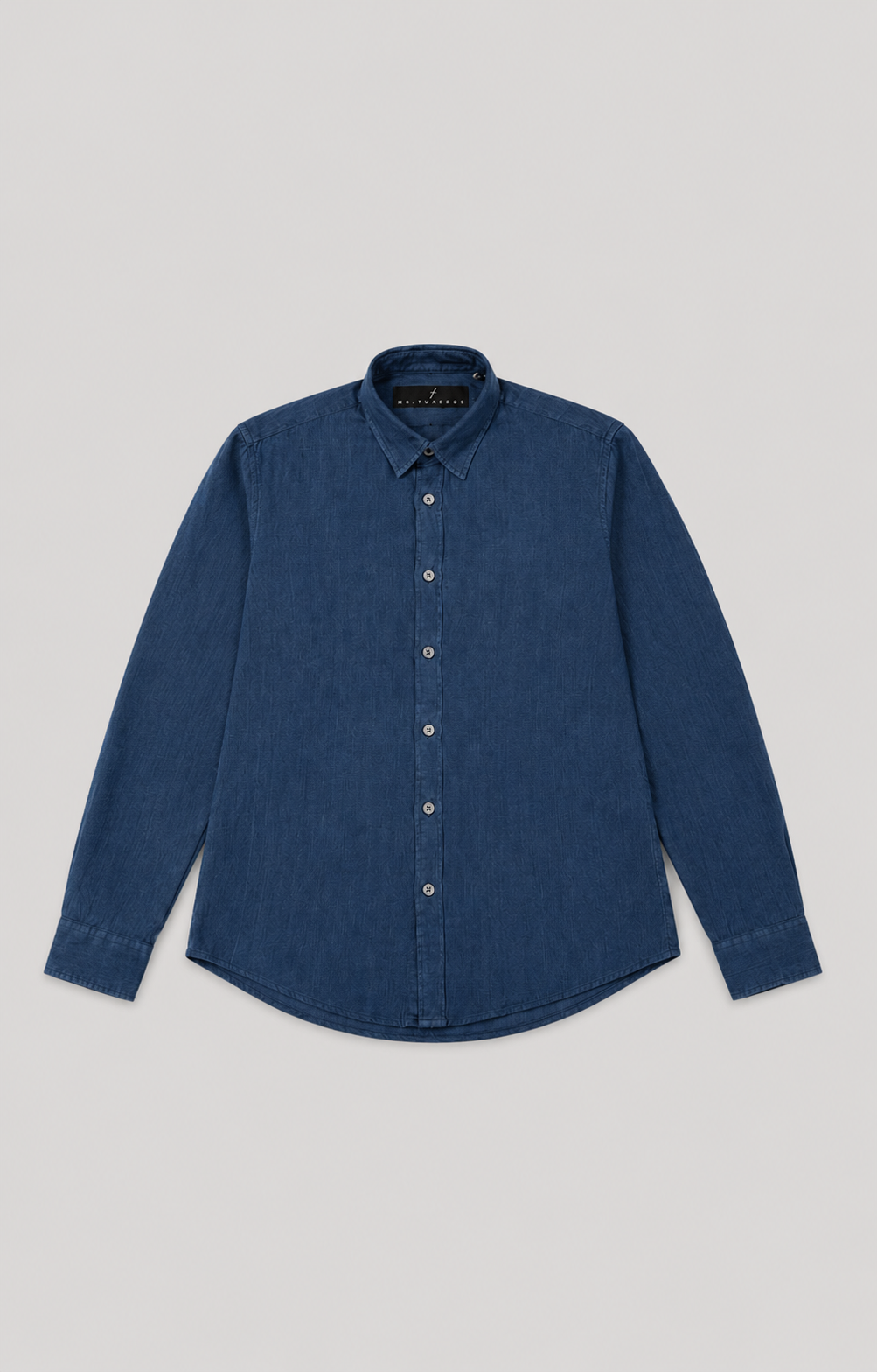 562 (2) Modern Long Sleeve Shirt - Denim Blue - Image 1