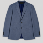 Double-Breasted Elegant Suit Jacket - Steel Blue