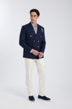 Tailored Sophisticated Blazer - Navy Blue - Image 3