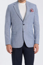 ⁦Tailored Sophisticated Blazer - Light Blue⁩ - الصورة ⁦4⁩