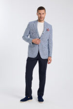 ⁦Tailored Sophisticated Blazer - Light Blue⁩ - الصورة ⁦3⁩