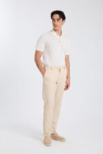 Argyle Turn Down Collar Polo Shirt - Off White - Image 3