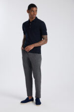 ⁦Buttoned Half Sleeves Polo Shirt - Navy Blue⁩ - الصورة ⁦3⁩