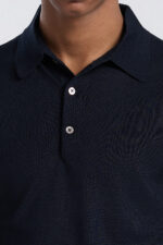 ⁦Buttoned Half Sleeves Polo Shirt - Navy Blue⁩ - الصورة ⁦4⁩