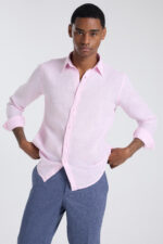 ⁦Classical Elegant Dress Shirt - Pink⁩ - الصورة ⁦2⁩