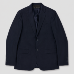 Tailored Plain Blazer - Navy Blue