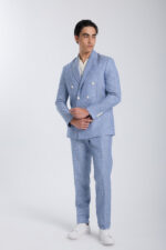 ⁦Tailored Sophisticated Blazer - Steel Blue⁩ - الصورة ⁦3⁩