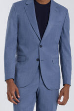 ⁦Double-Breasted Elegant Suit Jacket - Steel Blue⁩ - الصورة ⁦4⁩